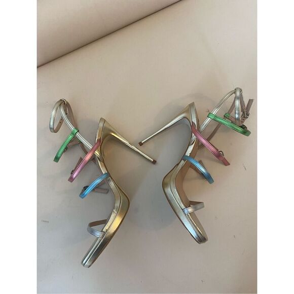 Steve Madden Jubilant Pastel Multicolor Buckle Strap Heels Size 9 - Picture 6 of 11